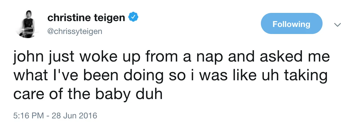 Image credit: Twitter l @chrissyteigen