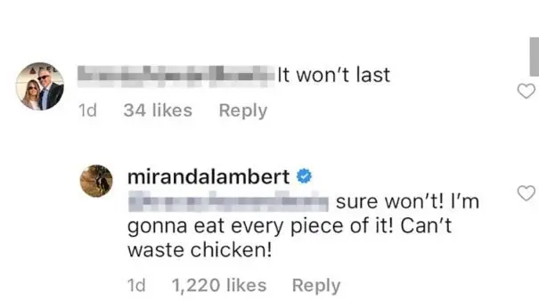 Image credit: Instagram | @mirandalambert
