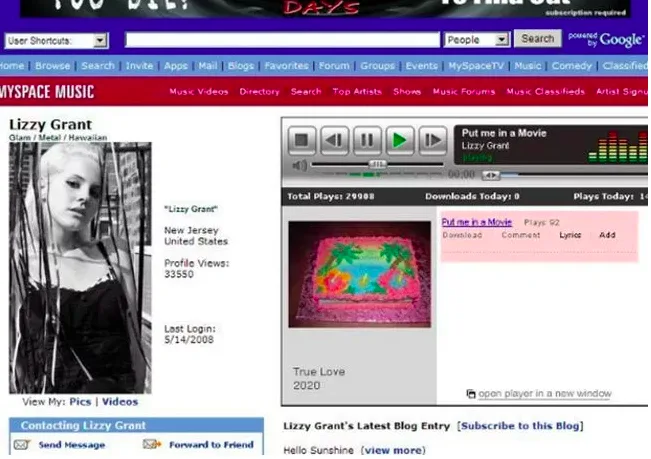 Image credit: Myspace