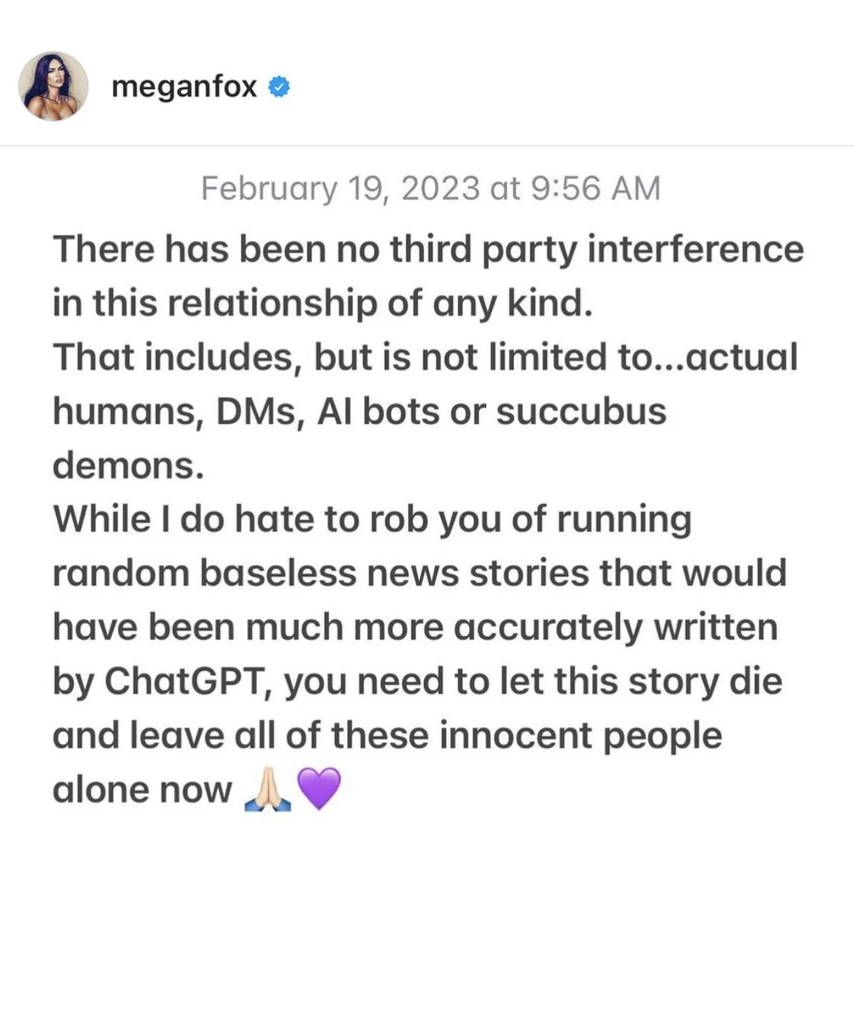 Image credit: instagram | Megan Fox