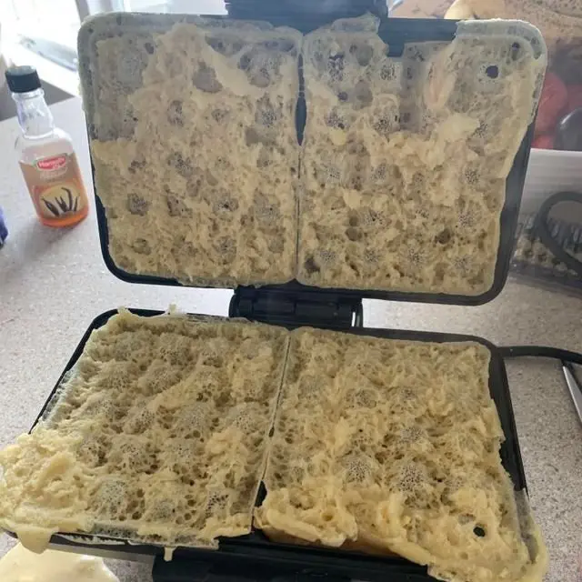 Image credit: reddit | A botched attempt at a waffle iron.