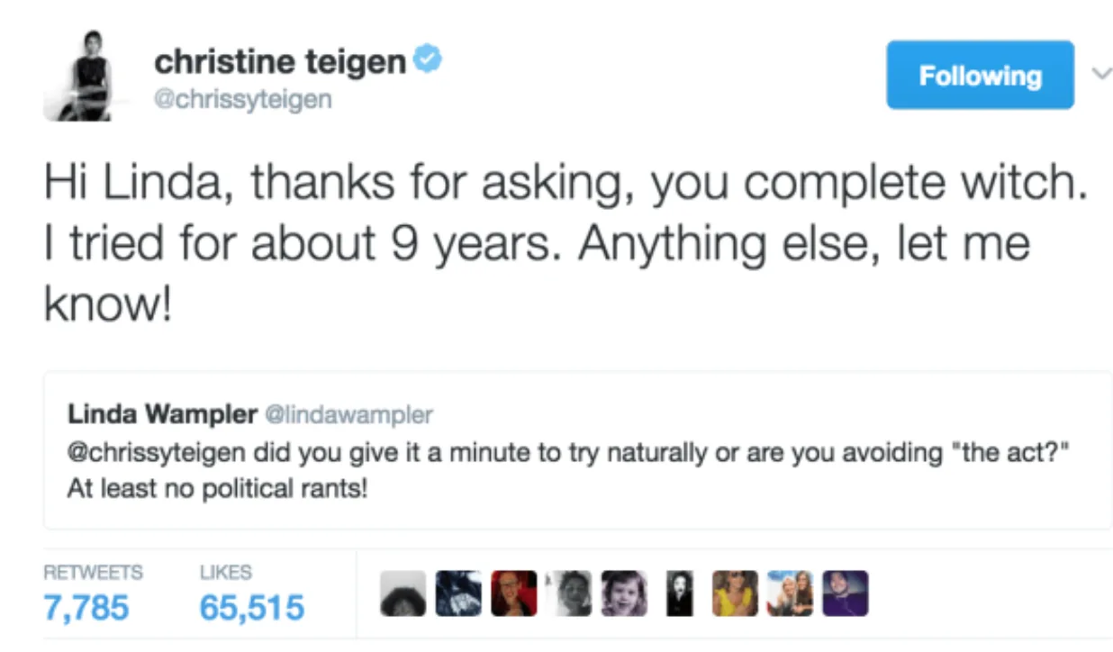 Image credit: Twitter l @chrissyteigen