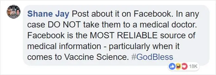 Image credit: Facebook | Vaccine Education Network: Natural Health Anti-Vaxx Community
