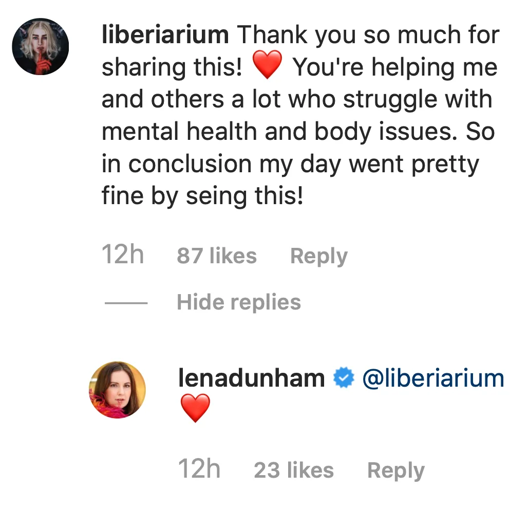 Image credit: Instagram | @lenadunham