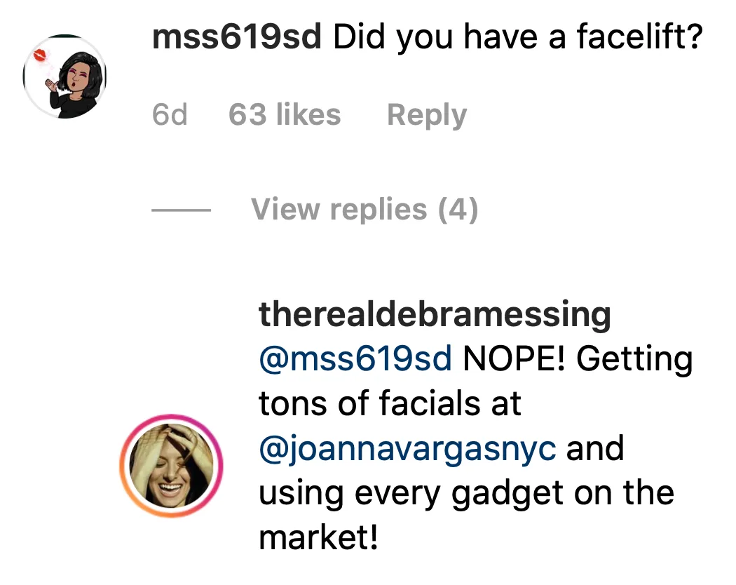 Image credit: Instagram | @therealdebramessing