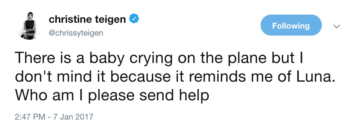 Image credit: Twitter l @chrissyteigen