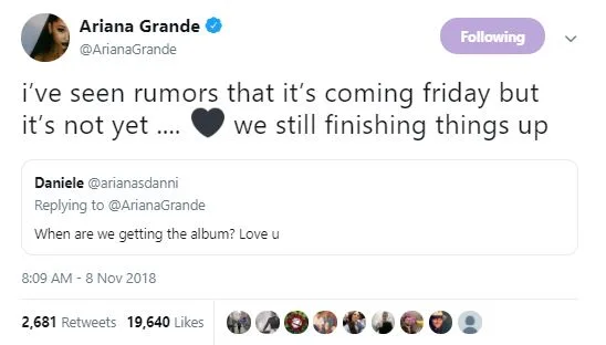 Image credit: Twitter | @ArianaGrande