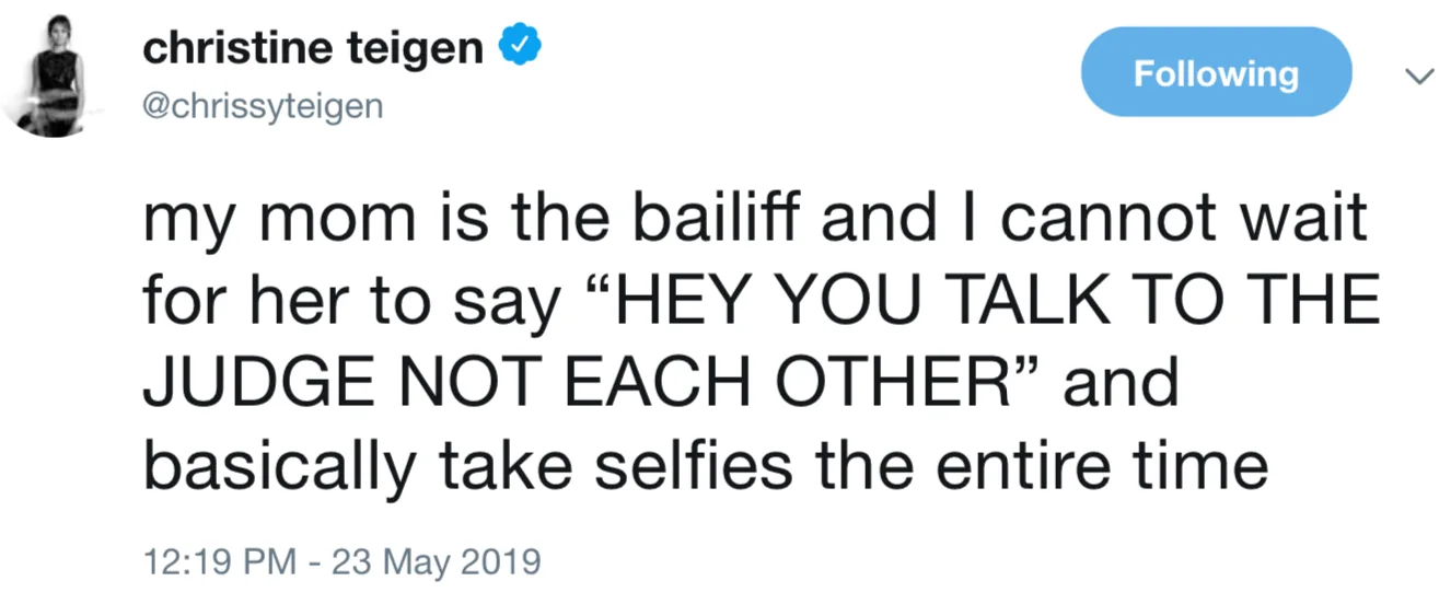 Image credit: Twitter | @chrissyteigen