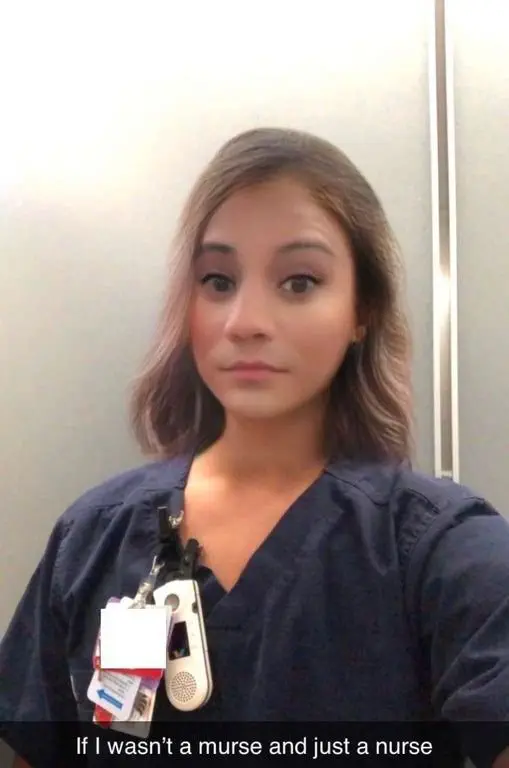 Nurse with Snapchat filter (Image credit: Reddit | D1sCoL3moNaD3)