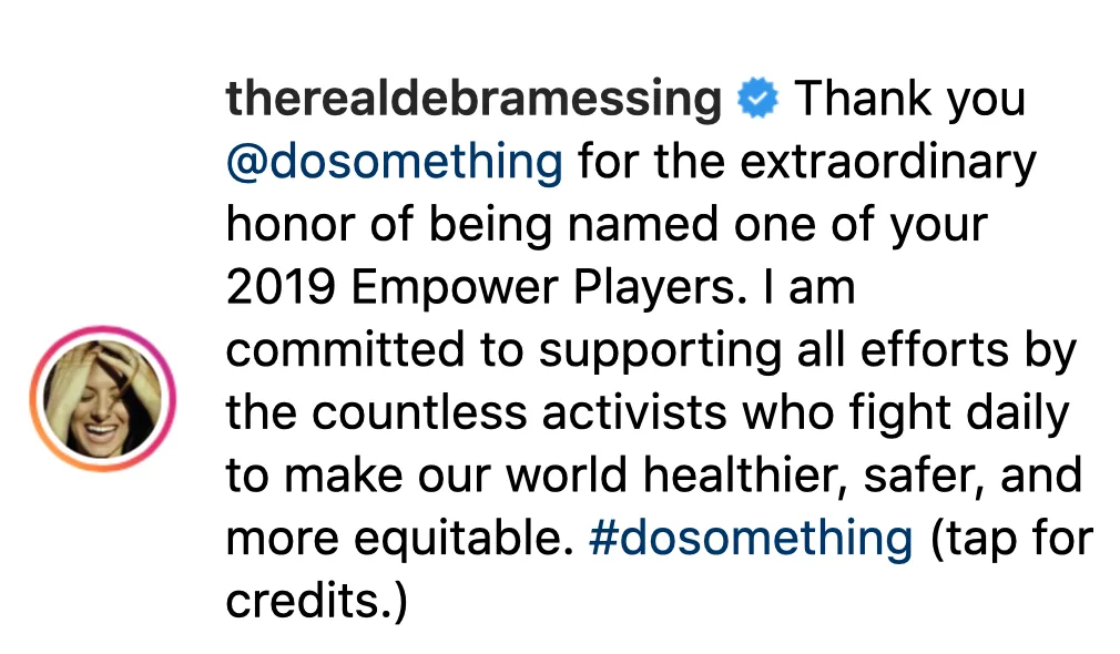 Image credit: Instagram | @therealdebramessing