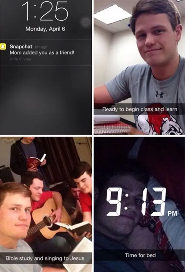 Man sending snaps to his mom (Image credit: Reddit | Drea-Nor)