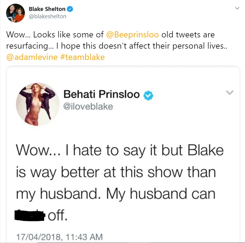 Image credit: Twitter | @blakeshelton