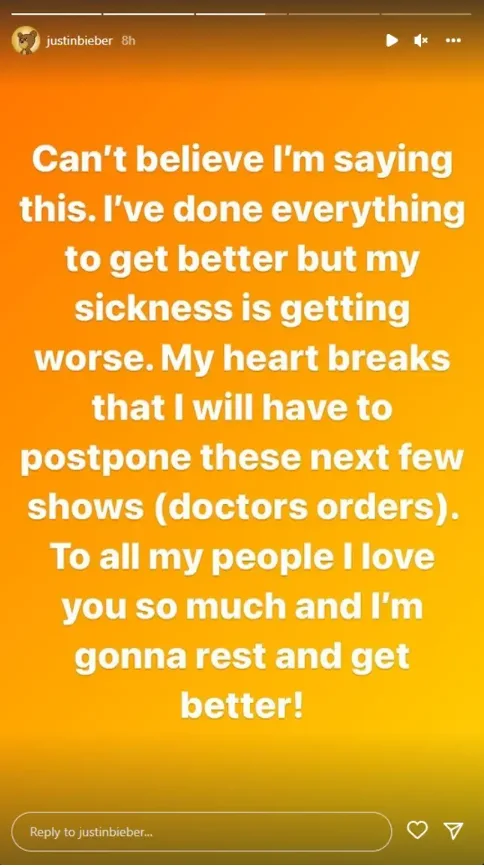 Image credit: instagramStories | @justinbieber