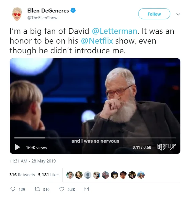 Image credit: Twitter | @TheEllenShow
