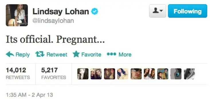 Image credit: Twitter | @lindsaylohan