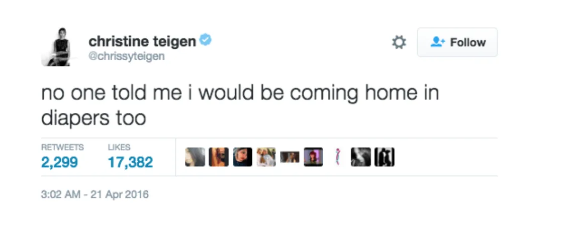 Image credit: Twitter l @chrissyteigen