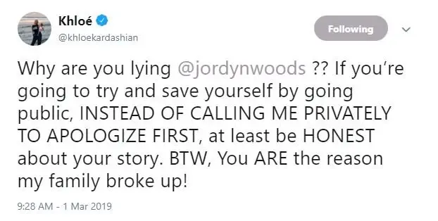 Image credit: Twitter | @khloekardashian