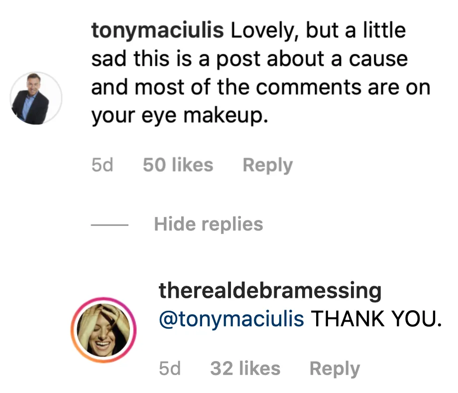 Image credit: Instagram | @therealdebramessing