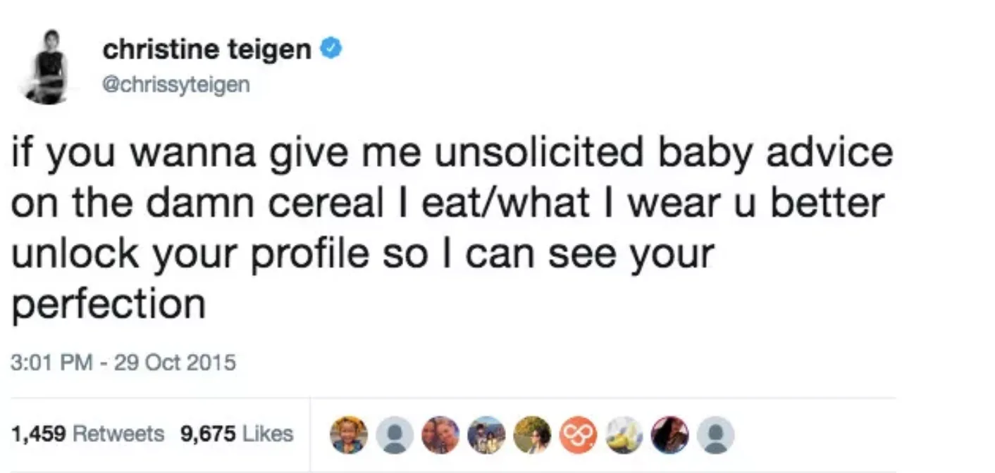 Image credit: Twitter l @chrissyteigen