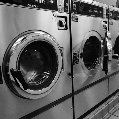 white front load washing machine